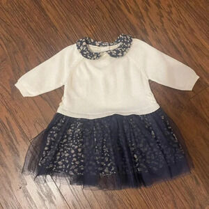 6-9 Months First Impression Sweater & Polka Dot Tulle Dress